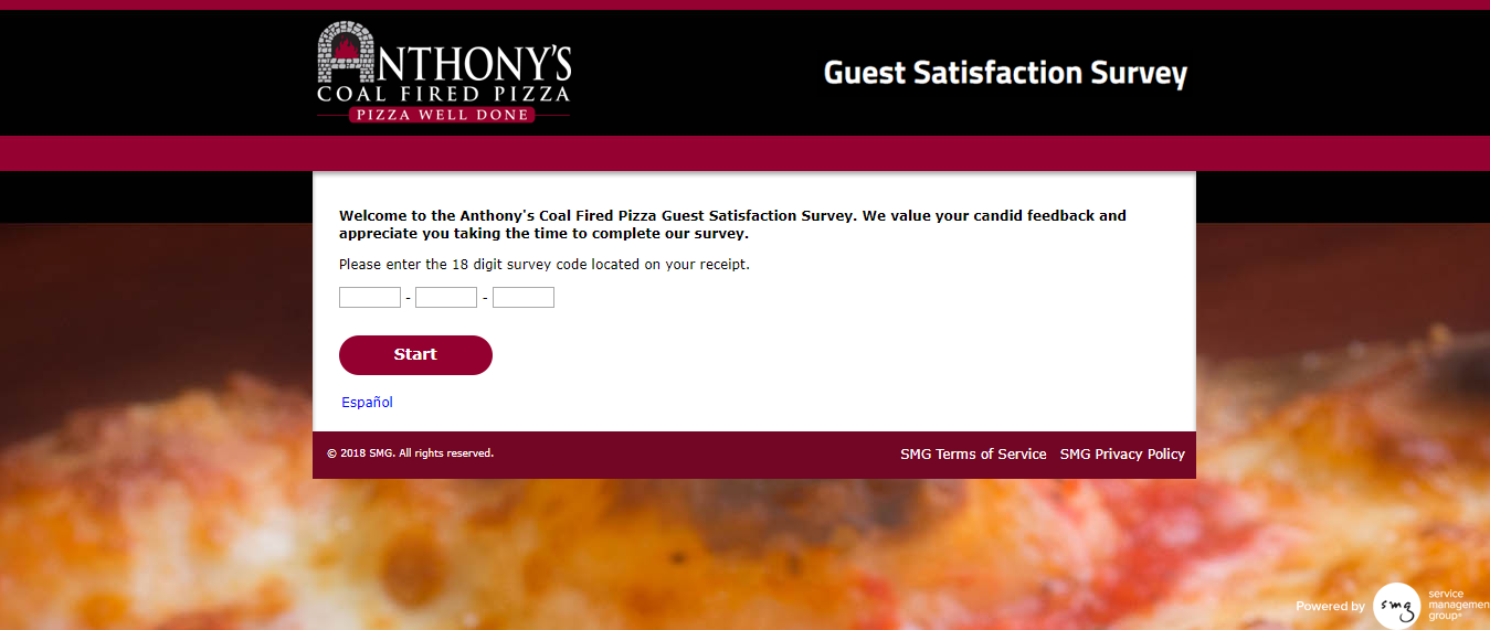 Anthony’s Coal Fired Pizza Survey
